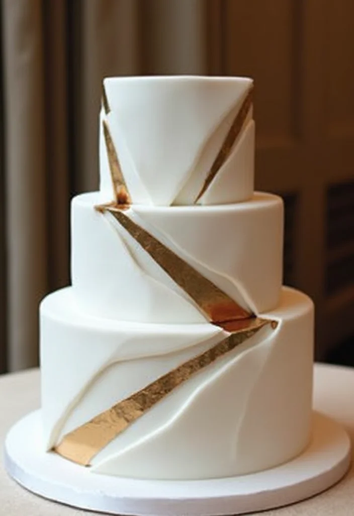 17 Trending Romantic Wedding Cake Styles That Will Capture Your Heart (Especially #4!) - 5. Geometric Cake
