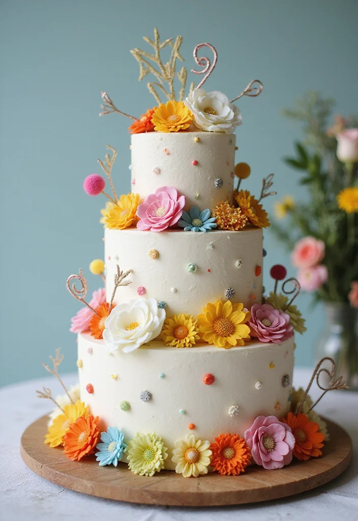 17 Trending Romantic Wedding Cake Styles That Will Capture Your Heart (Especially #4!) - 9. Whimsical Cake