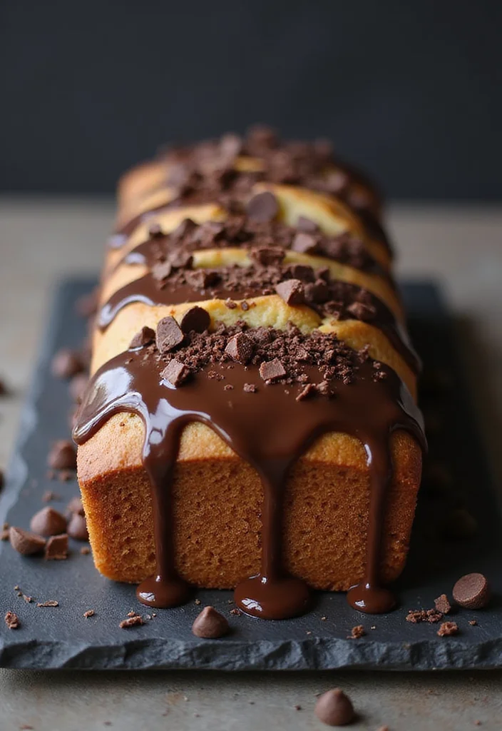 17 Unique Loaf Cake Decoration Styles That Will Make Your Cake the Star of the Show! - 4. Chocolate Drizzle Extravaganza
