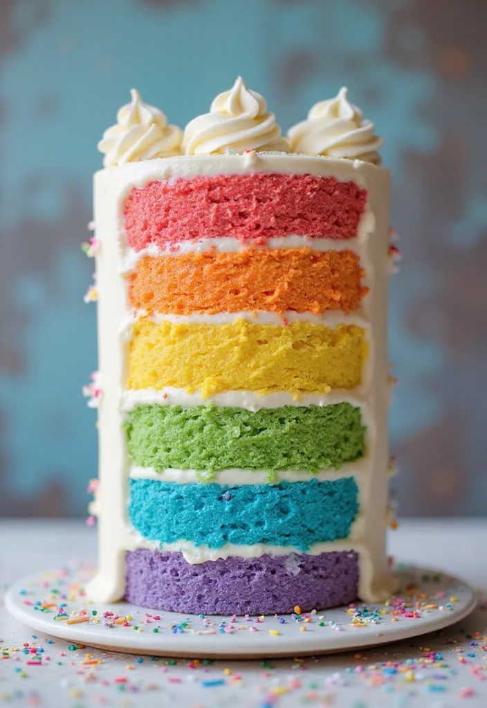 18 Fun Birthday Cake Designs That Steal the Show (Your Guests Will Love #3!) - 1. Rainbow Layer Cake