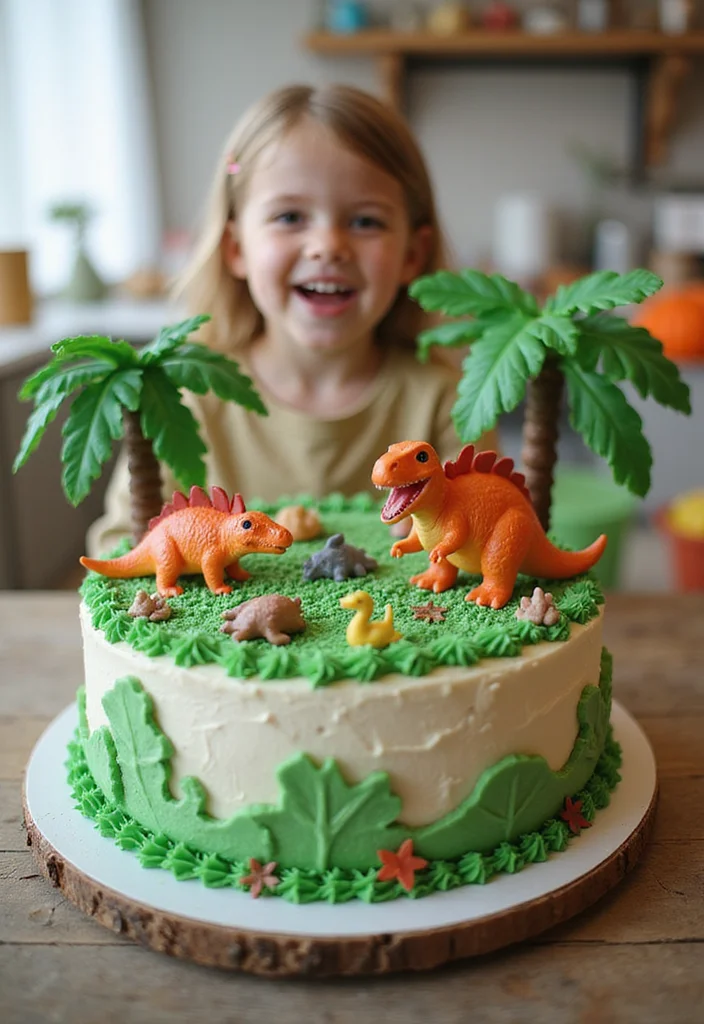 18 Fun Birthday Cake Designs That Steal the Show (Your Guests Will Love #3!) - 10. Dinosaur Cake