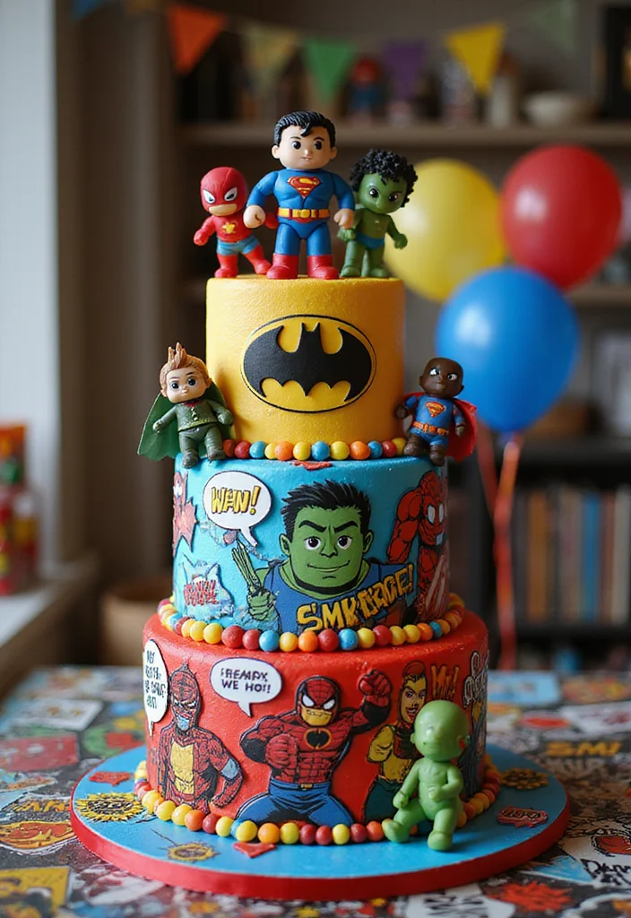 18 Fun Birthday Cake Designs That Steal the Show (Your Guests Will Love #3!) - 18. Superhero Cake