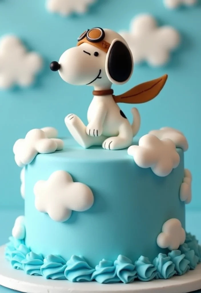 18 Snoopy Cake Ideas That Will Make You the Star of Every Party (Get Ready for #3!) - 13. Snoopy's Adventure in the Sky Cake