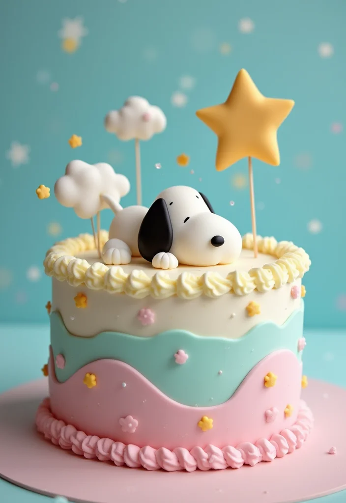 18 Snoopy Cake Ideas That Will Make You the Star of Every Party (Get Ready for #3!) - 17. Snoopy's Magical Dream Cake