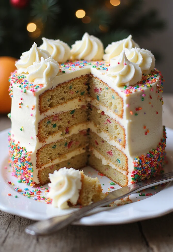 19 Quick and Easy Holiday Baking Ideas: Christmas Cakes That Impress (#11 Is a Showstopper!) - 13. Funfetti Christmas Cake