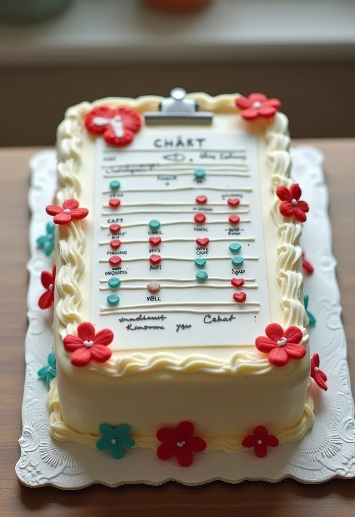 20 Unique Medical Birthday Cakes That Will Make Your Celebration Unforgettable (Check Out #10!) - 12. Medical Chart Cake