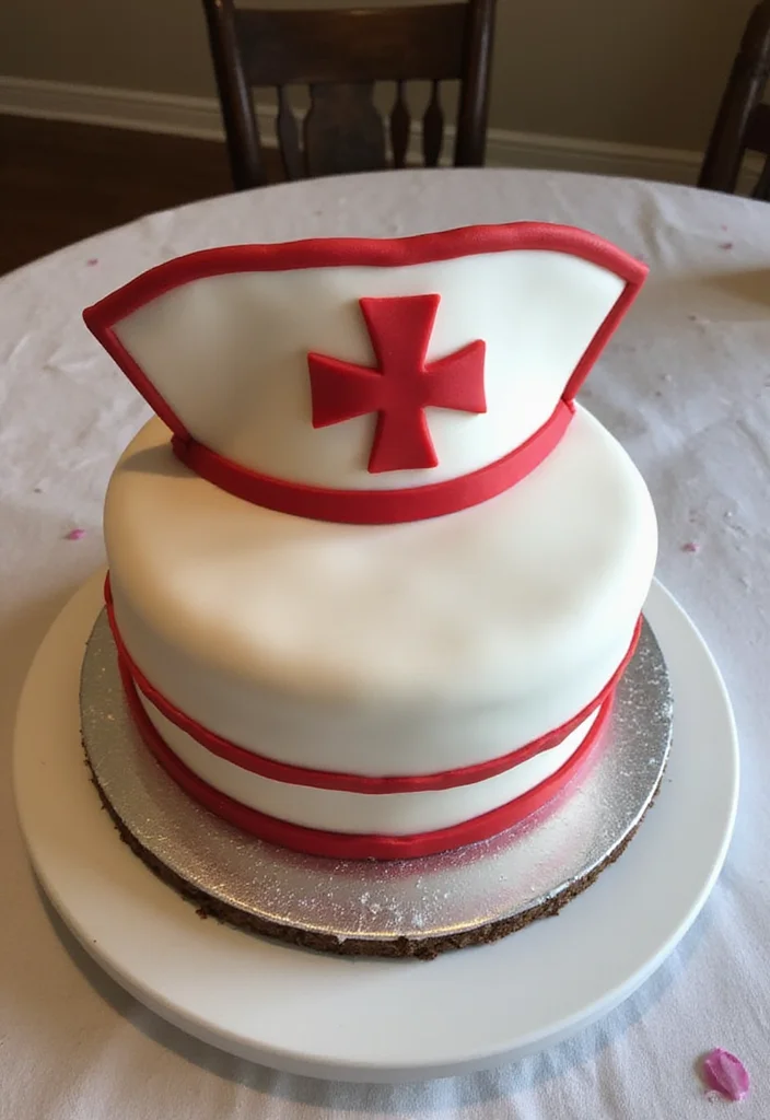 20 Unique Medical Birthday Cakes That Will Make Your Celebration Unforgettable (Check Out #10!) - 8. Nurse's Hat Cake