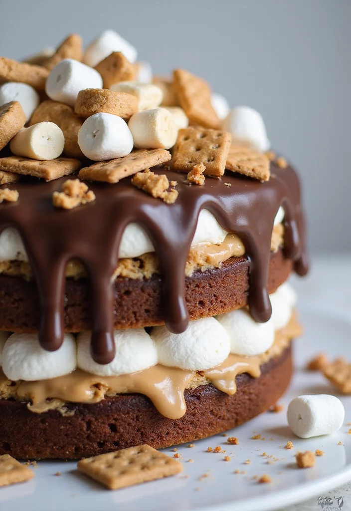 21 Cake Decorating Ideas That'll Transform Your Baking Game (You Won't Want to Miss #8!) - 14. S'mores Cake