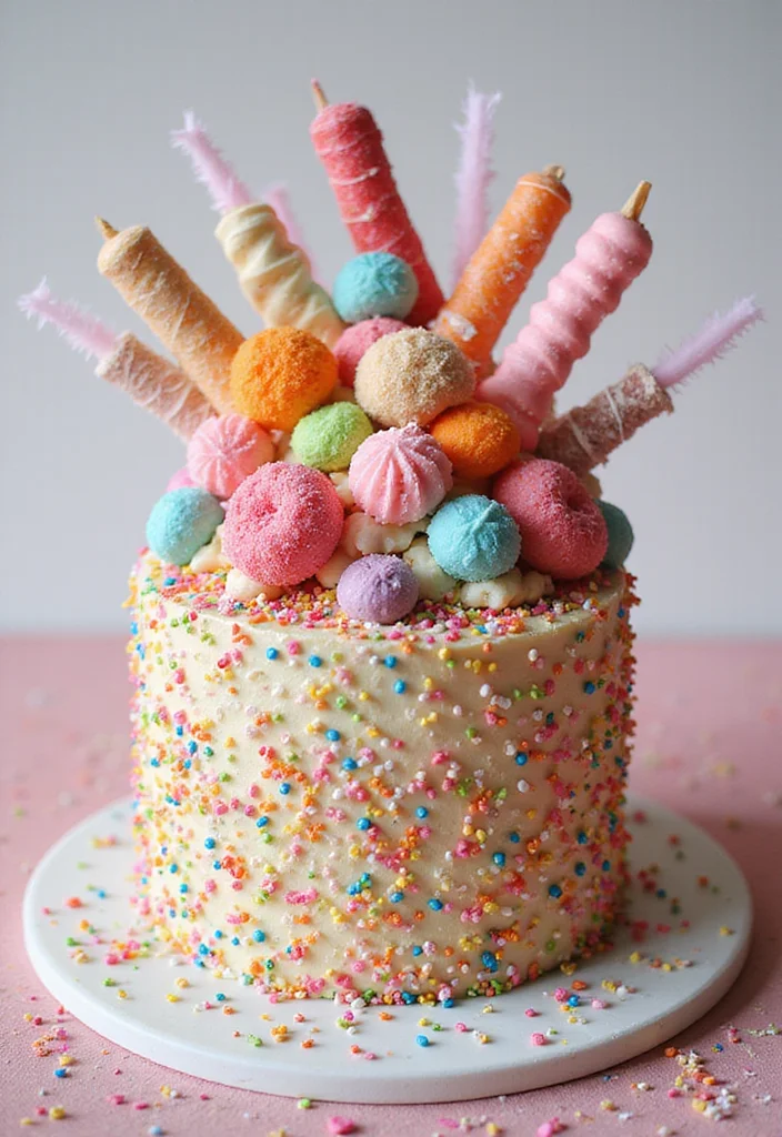 21 Cake Decorating Ideas That'll Transform Your Baking Game (You Won't Want to Miss #8!) - 15. Candy Explosion Cake