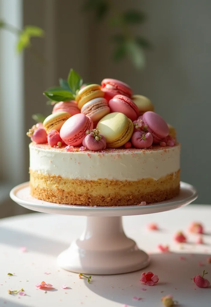 21 Cake Decorating Ideas That'll Transform Your Baking Game (You Won't Want to Miss #8!) - 9. Macaron Topped Cake