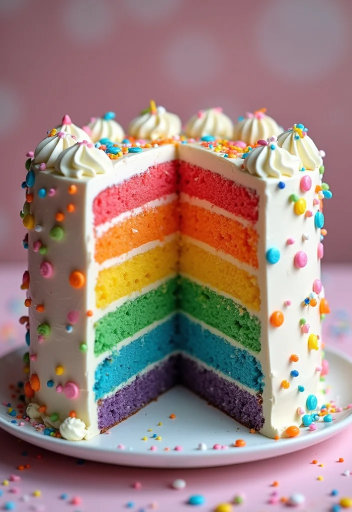 21 Fun Birthday Cake Ideas for Your Best Friend’s Celebration (Get Inspired!) - 1. Rainbow Layer Cake