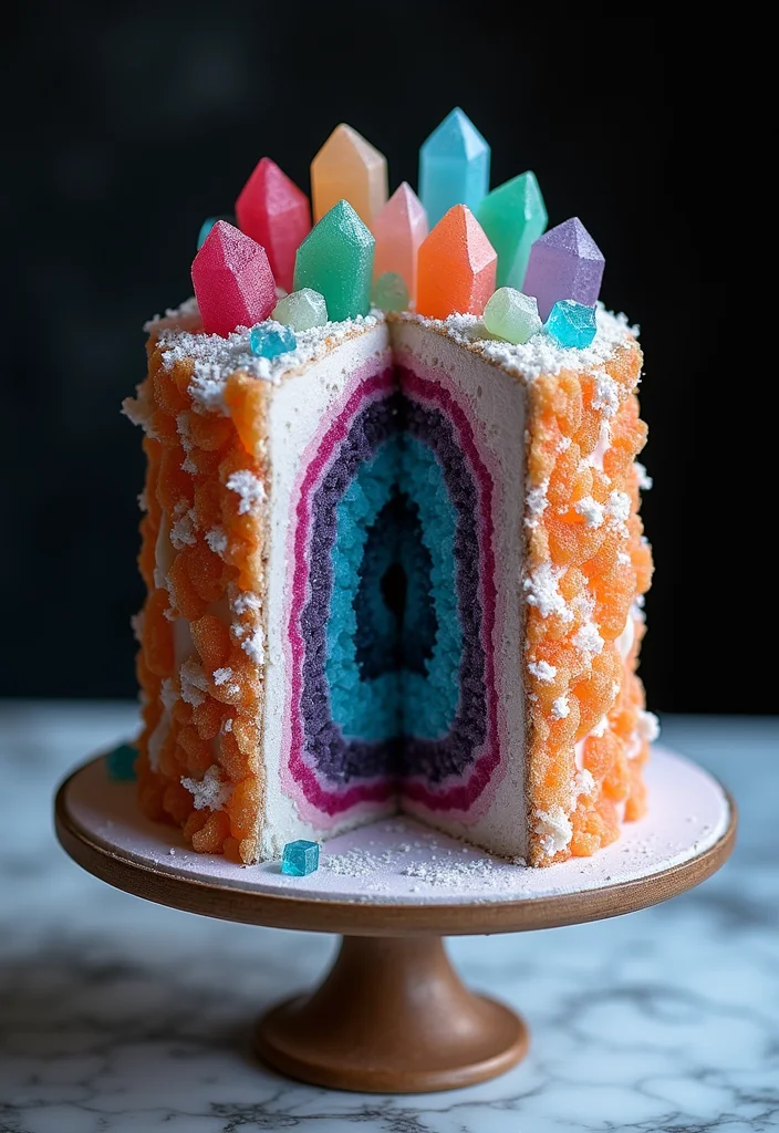 21 Fun Birthday Cake Ideas for Your Best Friend’s Celebration (Get Inspired!) - 20. Geode Cake
