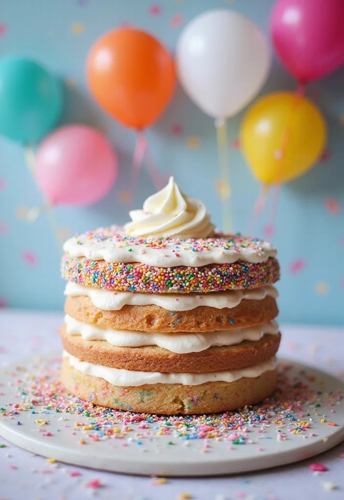 21 Fun Birthday Cake Ideas for Your Best Friend’s Celebration (Get Inspired!) - 3. Funfetti Cake