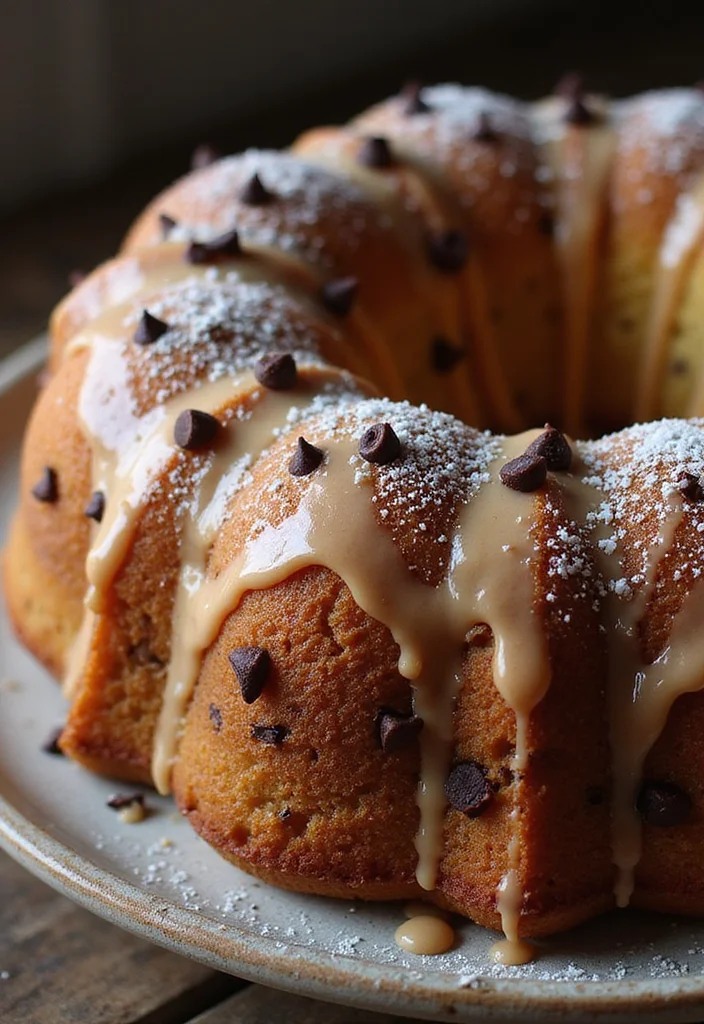 22 Fun Bundt Cake Decorating Ideas Your Kids Will Love! - 13. Chocolate Chip Cookie Bundt Cake