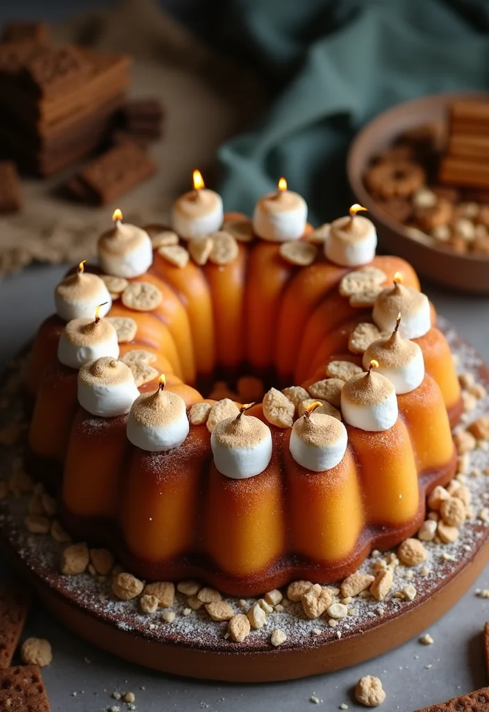 22 Fun Bundt Cake Decorating Ideas Your Kids Will Love! - 14. Campfire Bundt Cake