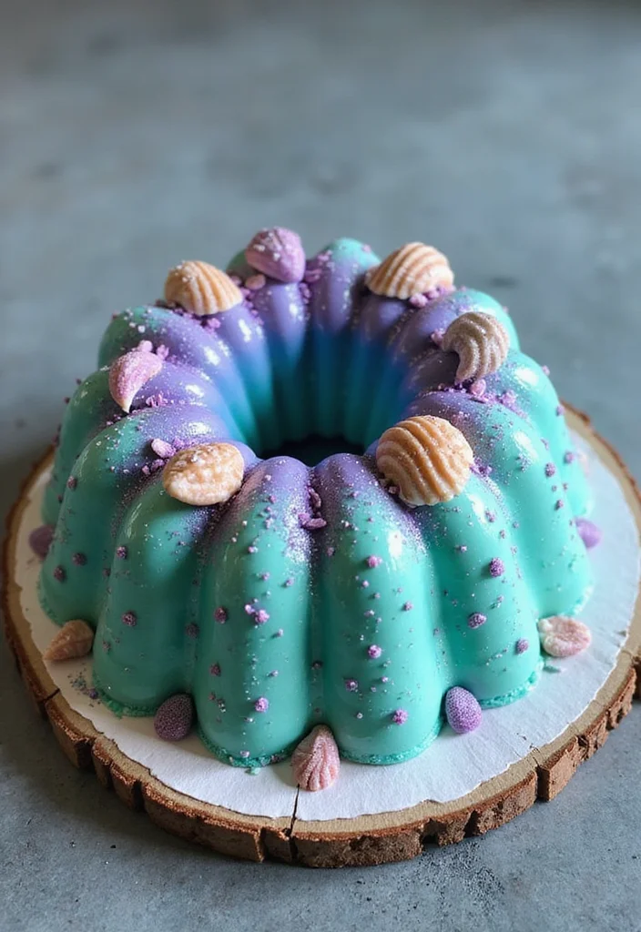 22 Fun Bundt Cake Decorating Ideas Your Kids Will Love! - 22. Magical Mermaid Bundt Cake