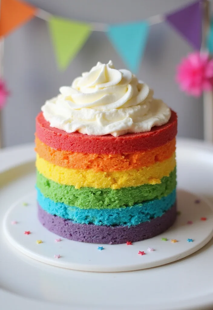 6 Months Birthday Cake Ideas That Will Make Your Baby's Milestone Unforgettable! - 2. Colorful Rainbow Smash Cake