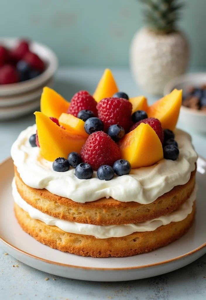 6 Months Birthday Cake Ideas That Will Make Your Baby's Milestone Unforgettable! - 3. Sweet Fruit & Yogurt Cake