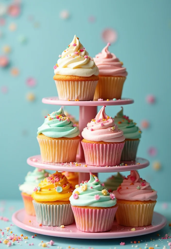 6 Months Birthday Cake Ideas That Will Make Your Baby's Milestone Unforgettable! - 4. Whimsical Cupcake Tower