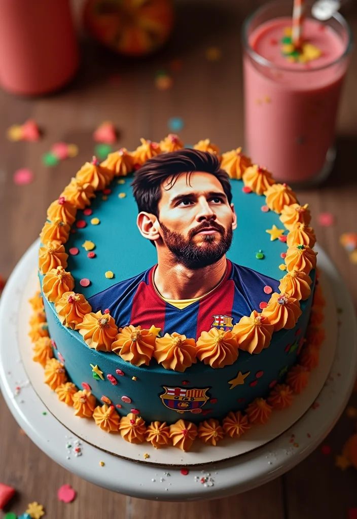 Celebrate Like a Champion: 11 Messi Cakes to Make Your Birthday Extra Special! - 5. Messi Portrait Cake
