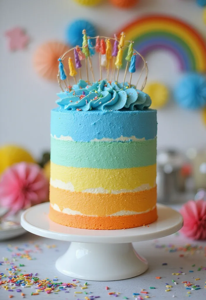 Celebrate Like a Champion: 11 Messi Cakes to Make Your Birthday Extra Special! - 8. Messi Rainbow Cake