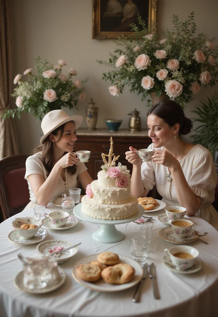 Discover 8 Unique Birthday Photoshoot Ideas with Cake That Everyone Will Talk About! - 2. Vintage Tea Party