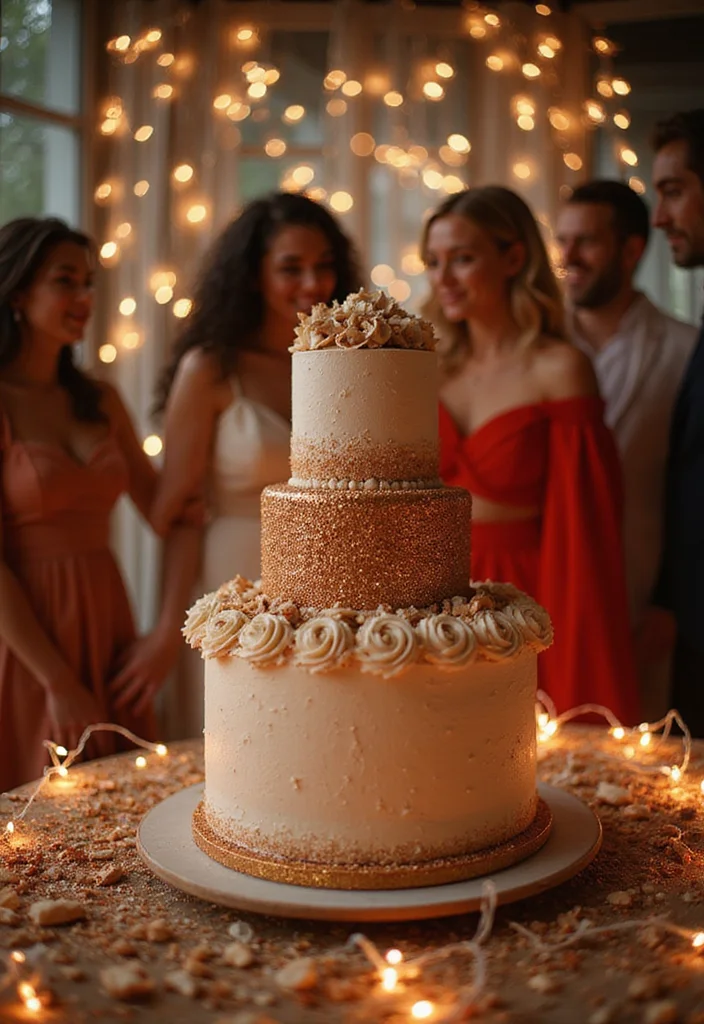 Discover 8 Unique Birthday Photoshoot Ideas with Cake That Everyone Will Talk About! - 7. Sparkling Glitter Cake