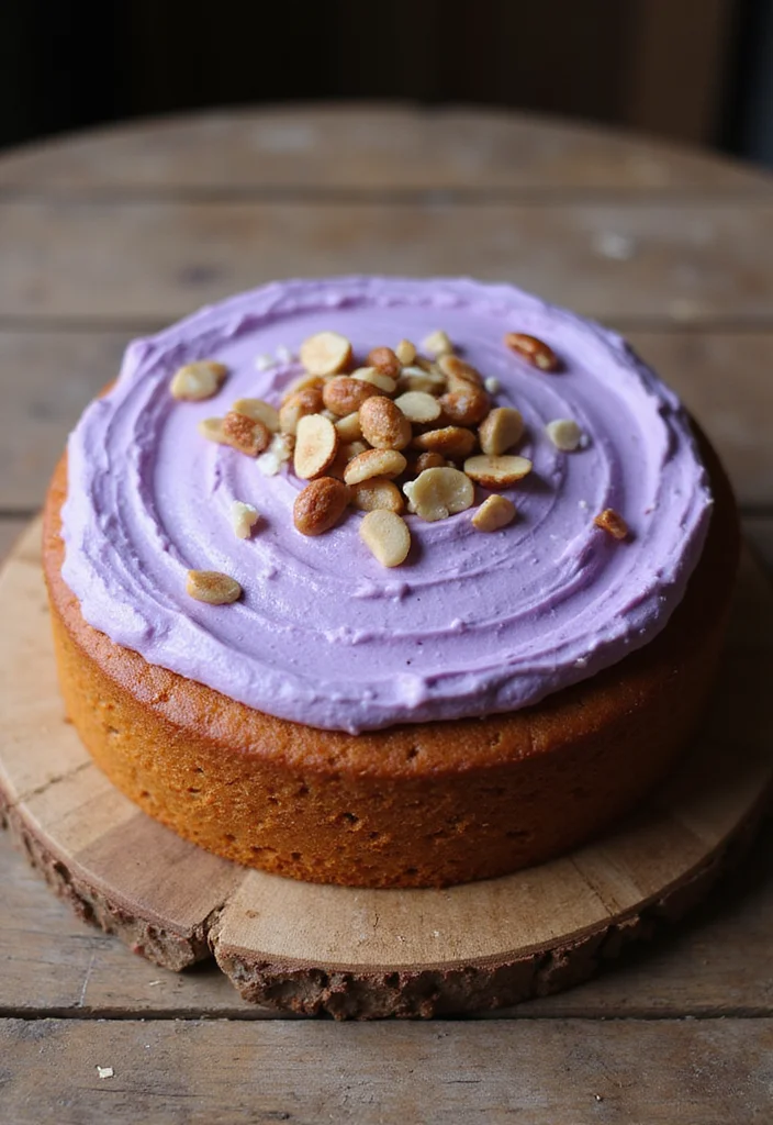 Get Creative with These 12 Pink and Purple Cake Ideas for Your Next Party! - 12. Sweet Potato Cake with Purple Cream Cheese Frosting