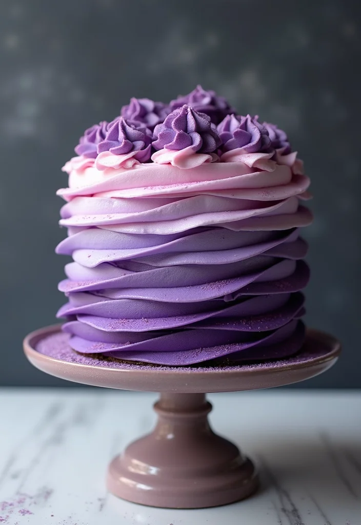 Get Creative with These 12 Pink and Purple Cake Ideas for Your Next Party! - 2. Ombre Purple Velvet Cake