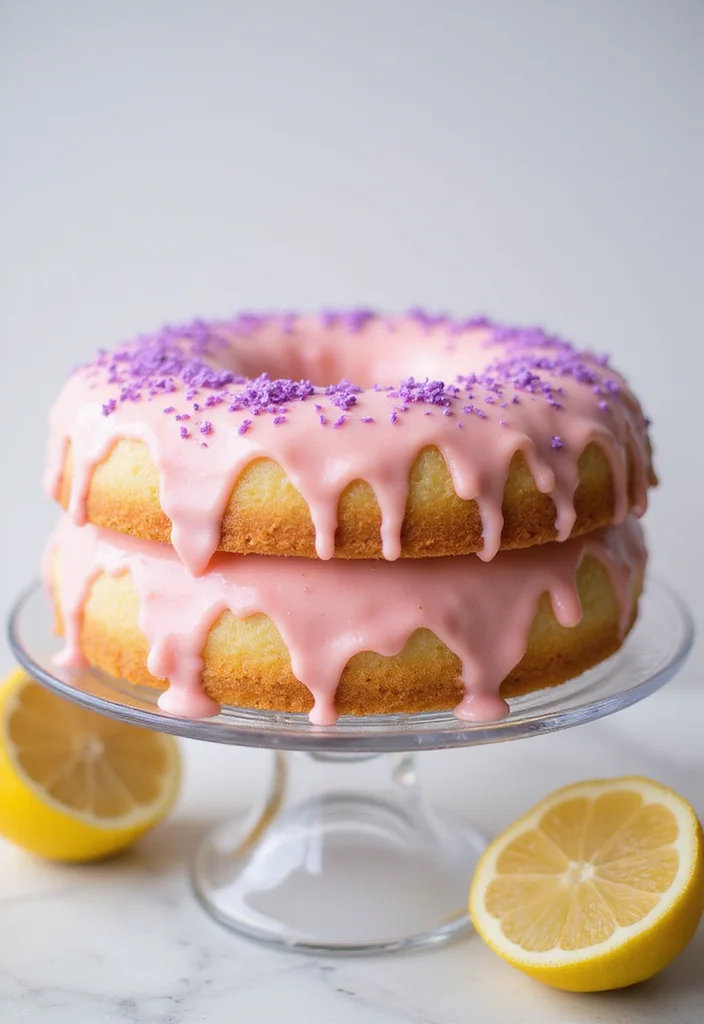 Get Creative with These 12 Pink and Purple Cake Ideas for Your Next Party! - 7. Pink Lemonade Cake with Purple Sprinkles