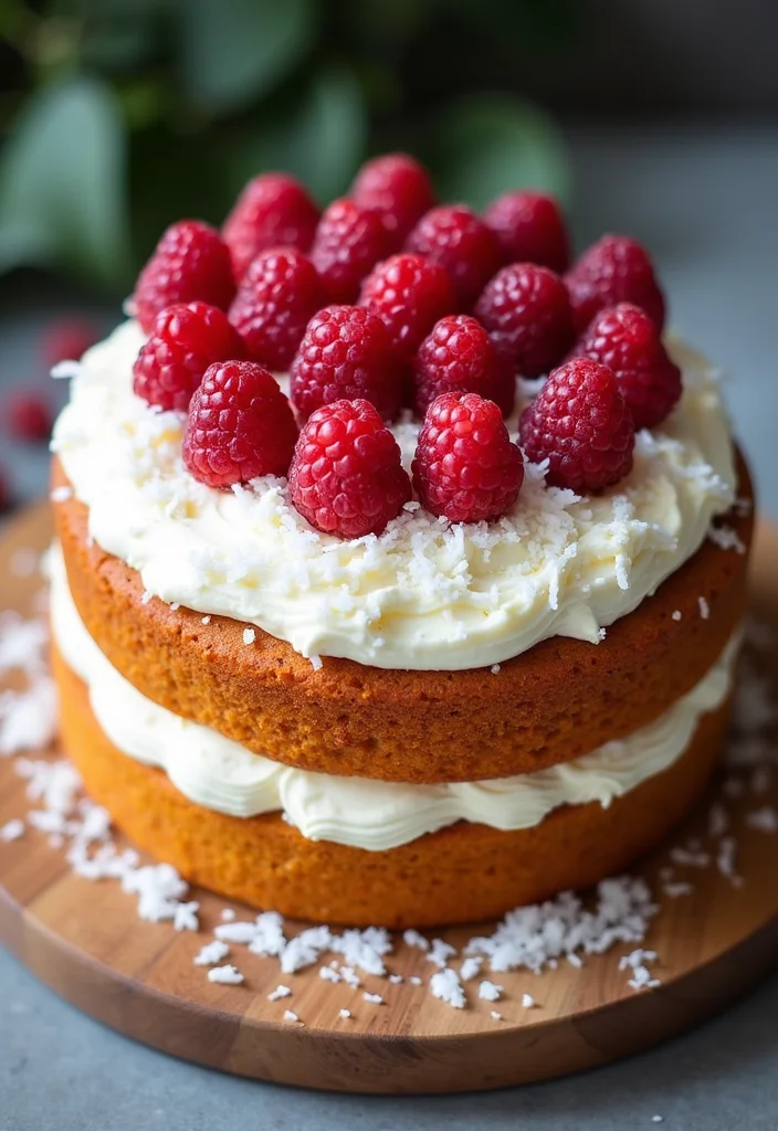 Get Creative with These 12 Pink and Purple Cake Ideas for Your Next Party! - 8. Raspberry Coconut Layer Cake