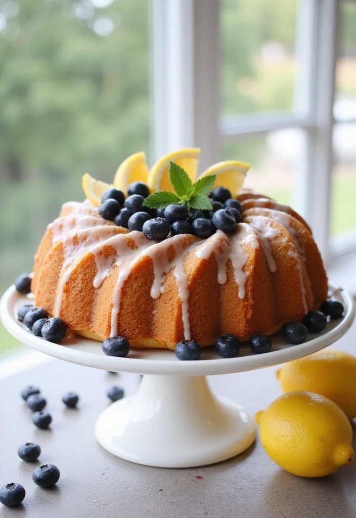 Satisfy Your Sweet Tooth with These 8 Gourmet 45th Birthday Cake Ideas! - 2. Lemon Blueberry Bundt Cake