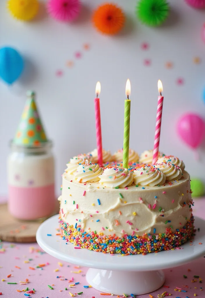 Satisfy Your Sweet Tooth with These 8 Gourmet 45th Birthday Cake Ideas! - 6. Funfetti Celebration Cake