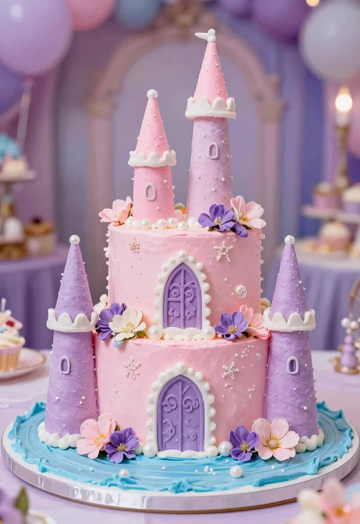 15 Adorable 5th Birthday Cake Ideas for Animal Lovers - 12. Princess Castle Cake 1