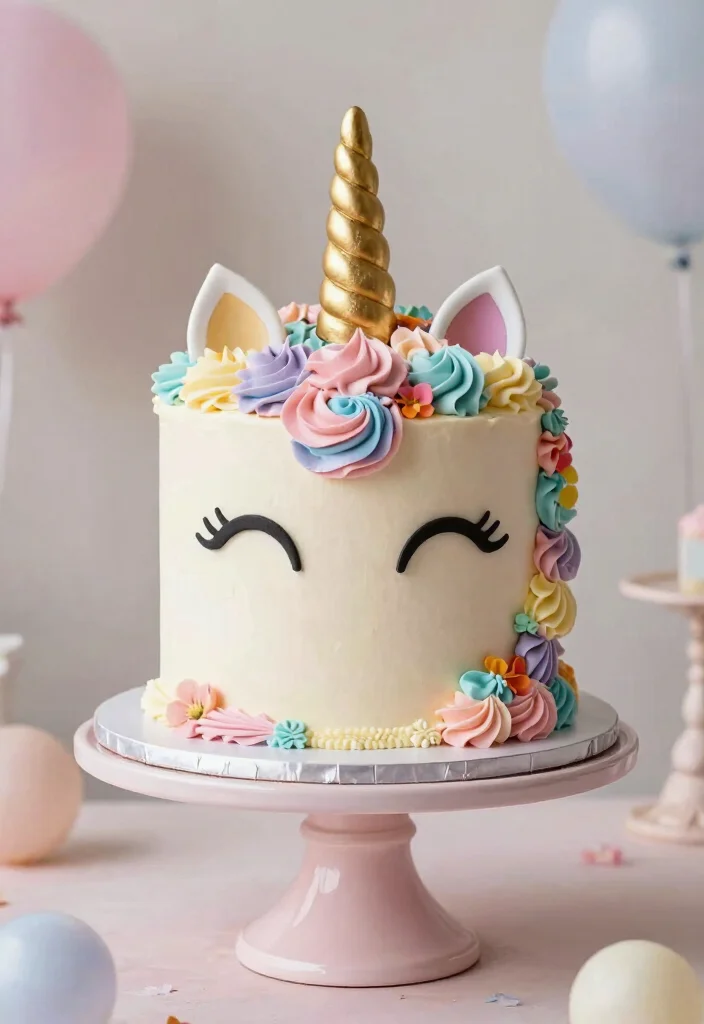 15 Adorable 5th Birthday Cake Ideas for Animal Lovers - 15. Unicorn Cake 1