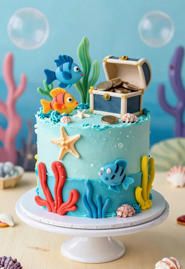 15 Adorable 5th Birthday Cake Ideas for Animal Lovers - 2. Under the Sea Cake 1