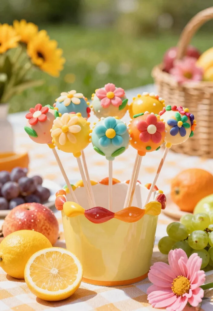 15 Baby in Bloom Cake Pops Ideas: Soft Floral Style - 11. Fruity Floral Fusion 1