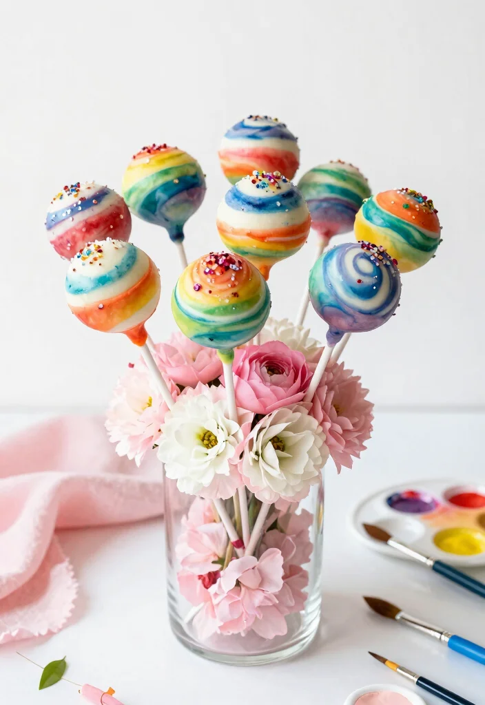 15 Baby in Bloom Cake Pops Ideas: Soft Floral Style - 2. Whimsical Watercolor Wonders 1