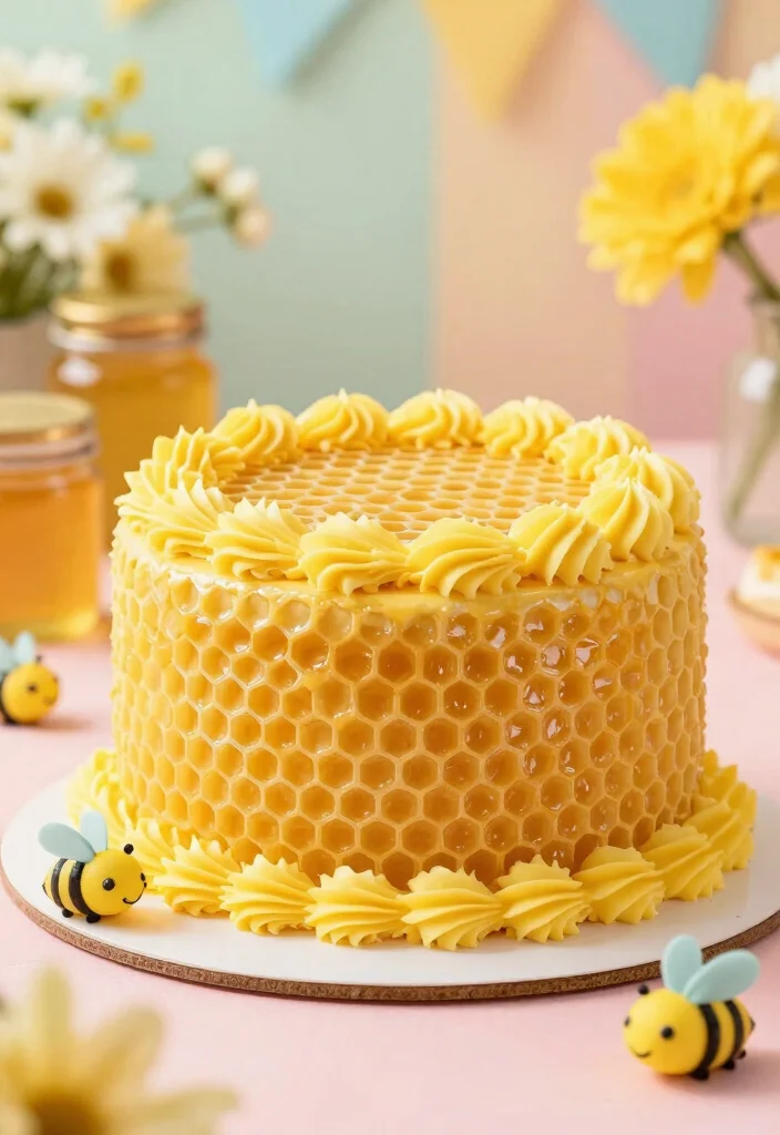 15 Bee Smash Cake Ideas for Sweet Little Celebrations - 1. Honeycomb Delight Cake 1