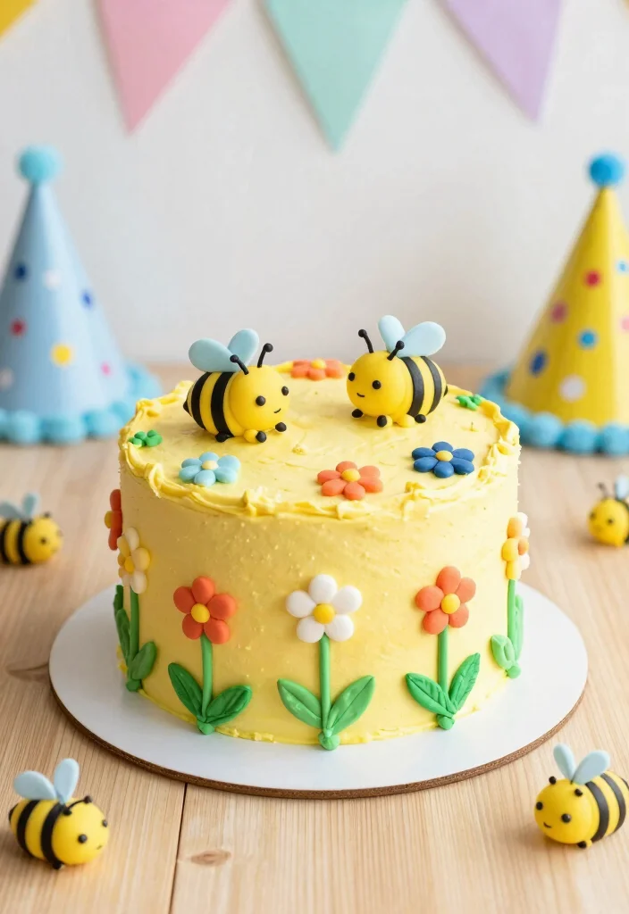 15 Bee Smash Cake Ideas for Sweet Little Celebrations - 2. Bee Buzz Cake 1