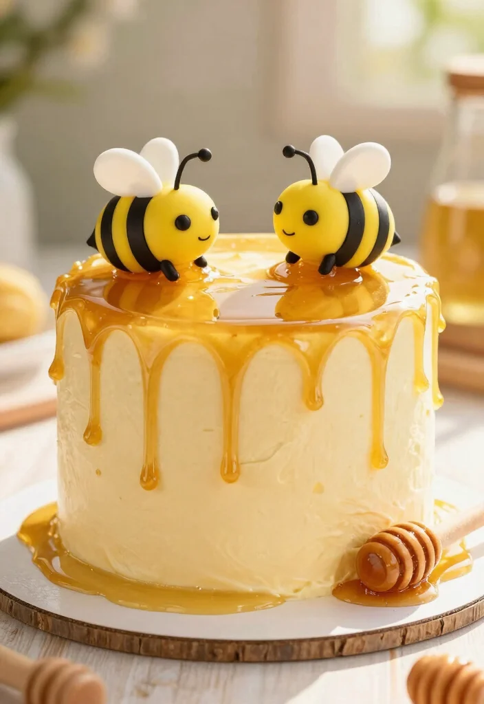 15 Bee Smash Cake Ideas for Sweet Little Celebrations - 4. Honey Drip Smash Cake 1