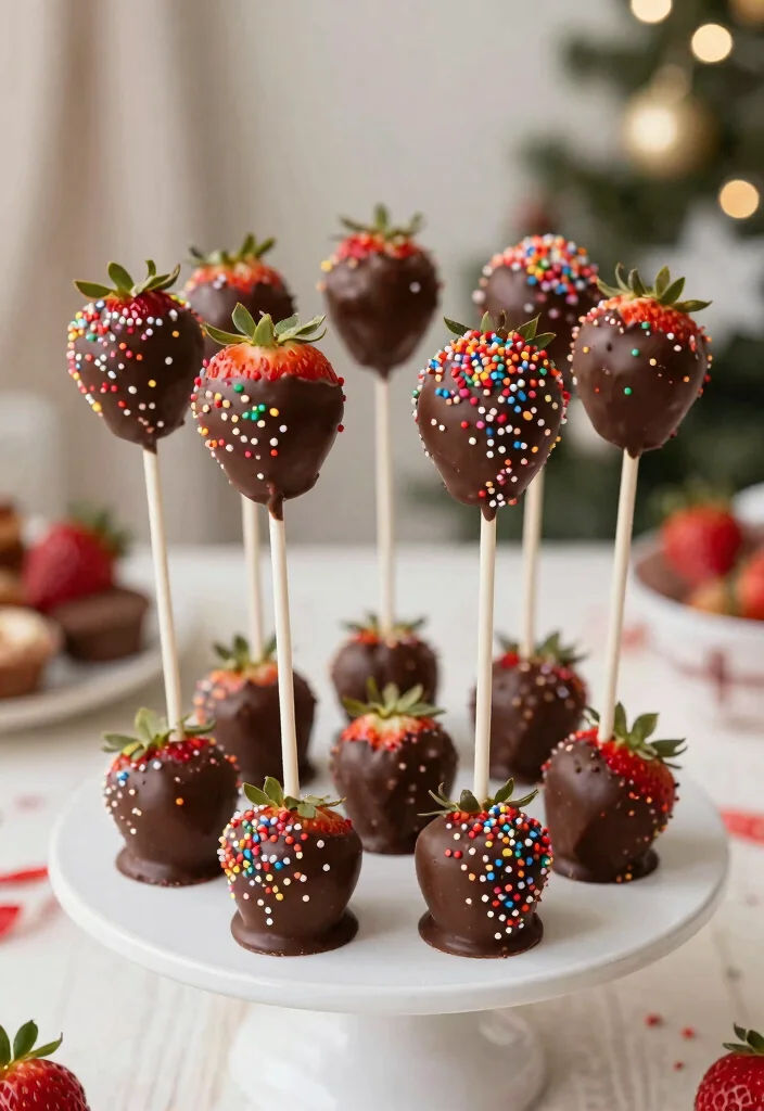 15 Cake Pops Ohne Backen Ideas Easy No Bake Treats - 11. Chocolate Dipped Strawberry Pops 1