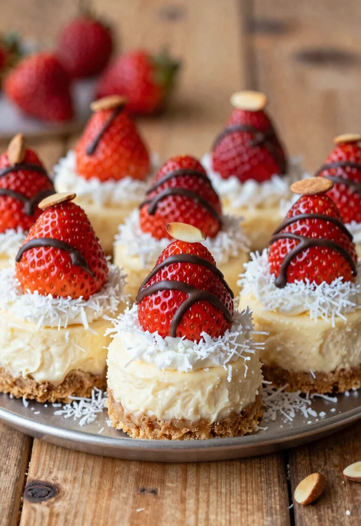 15 Cheesecake Filled Strawberries Ideas: Elegant Bite-Sized Treats - 15. Almond Joy Cheesecake 1