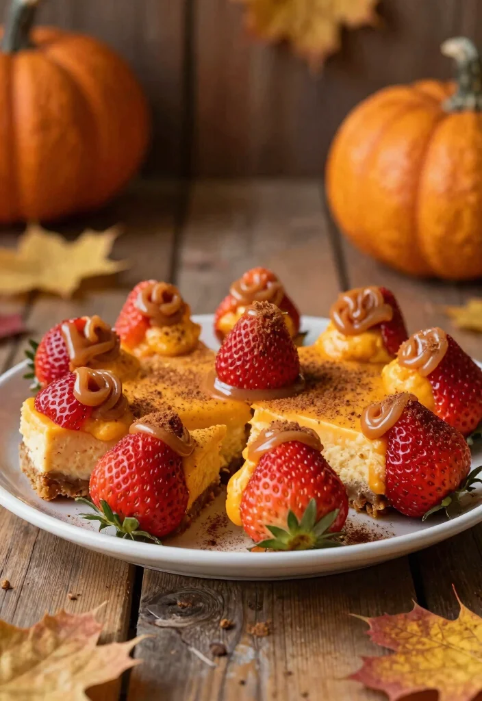 15 Cheesecake Filled Strawberries Ideas: Elegant Bite-Sized Treats - 6. Pumpkin Spice Cheesecake 1