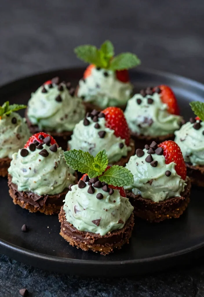 15 Cheesecake Filled Strawberries Ideas: Elegant Bite-Sized Treats - 8. Mint Chocolate Cheesecake 1