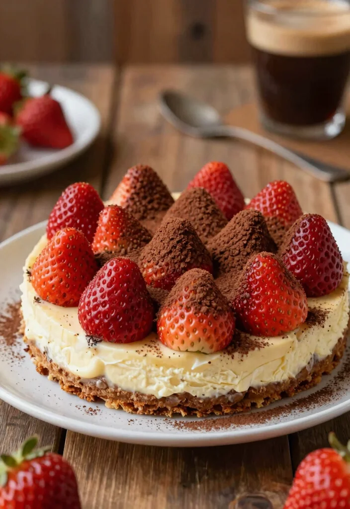 15 Cheesecake Filled Strawberries Ideas: Elegant Bite-Sized Treats - 9. Coffee Cheesecake Strawberries 1