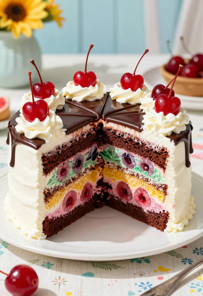 15 Chocolate Cake With Cherries Ideas: Sweet Tart Balance - 11. Chocolate Cherry Ice Cream Cake 1