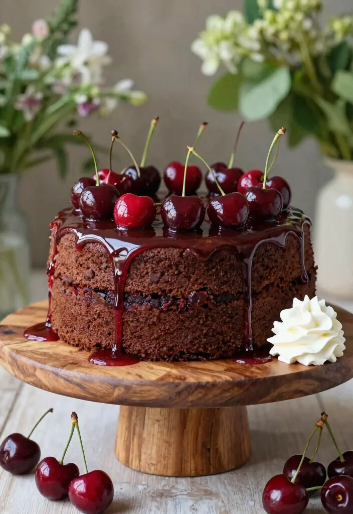 15 Chocolate Cake With Cherries Ideas: Sweet Tart Balance - 4. Cherry Infused Chocolate Cake 1