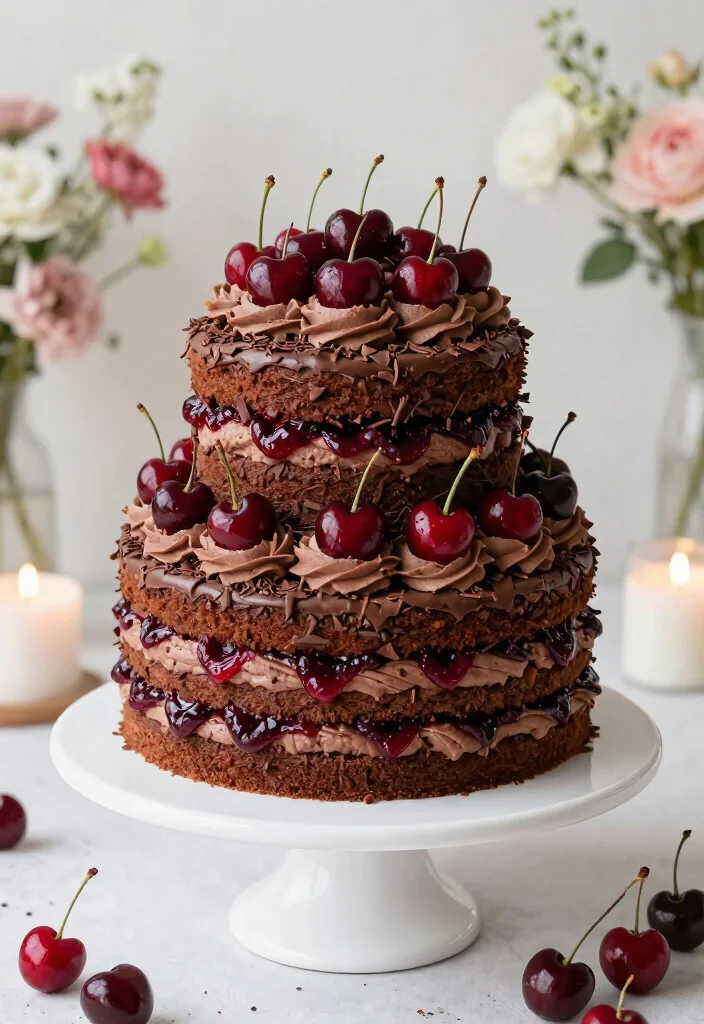 15 Chocolate Cake With Cherries Ideas: Sweet Tart Balance - 5. Chocolate Cherry Layer Cake 1