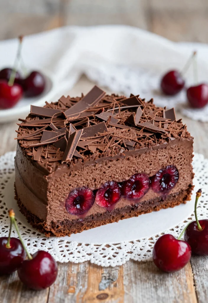 15 Chocolate Cake With Cherries Ideas: Sweet Tart Balance - 6. No-Bake Chocolate Cherry Mousse Cake 1